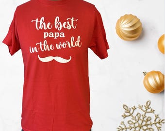 Best Papa Ever Hands Down Shirt for Dad, Personalized Gift for Dad from Kids, Custom Graphic Tshirt for Men, Christmas Tee Shirt for Father