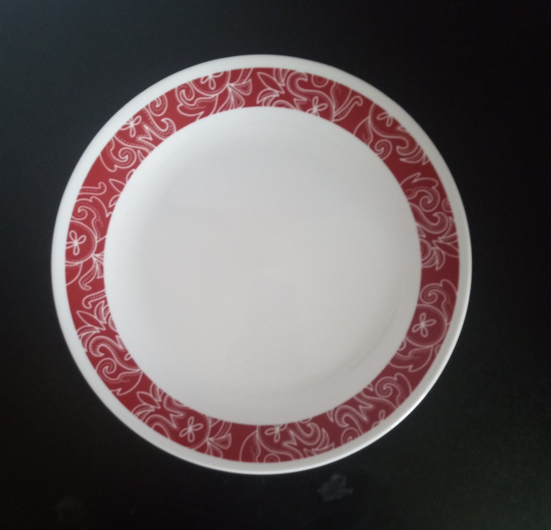 Corelle Bandhani Red Pattern Bread or Snack Plate Etsy