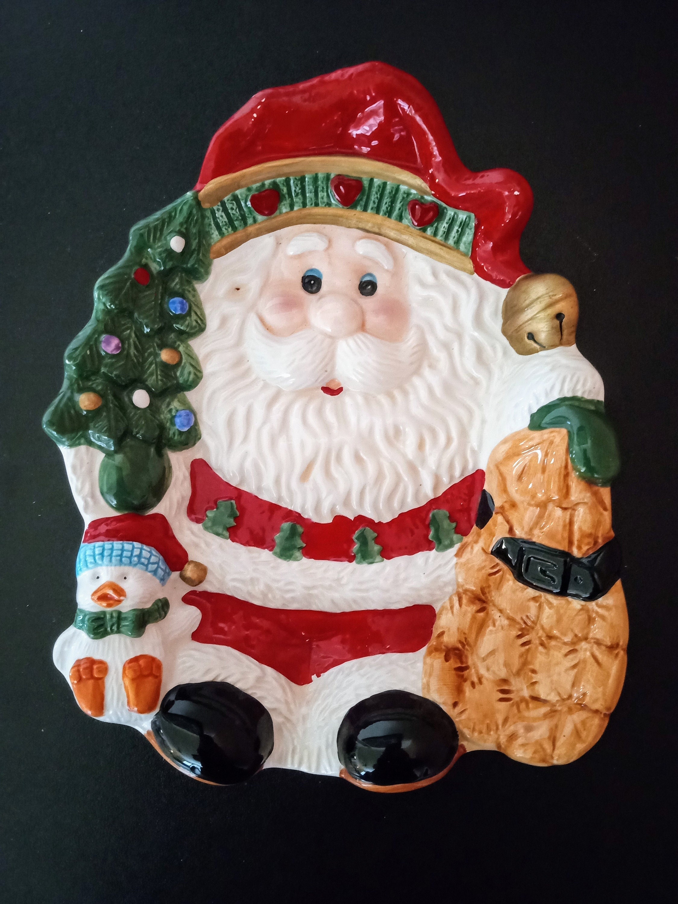 Vintage Santa Claus Candy Dish - Etsy