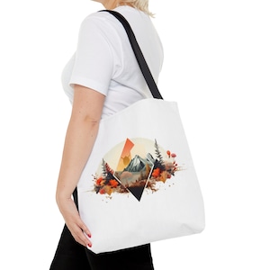 Triumph - Rocky Mountain Tote Bag | Mountain View & Floral bag | Canvas Tote Bag | Reusable Grocery Bag | Large Shoulder Bag | Beach Bag