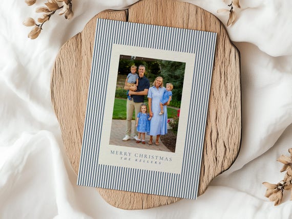 Elegant Striped Christmas Cards | Printed & Shipped