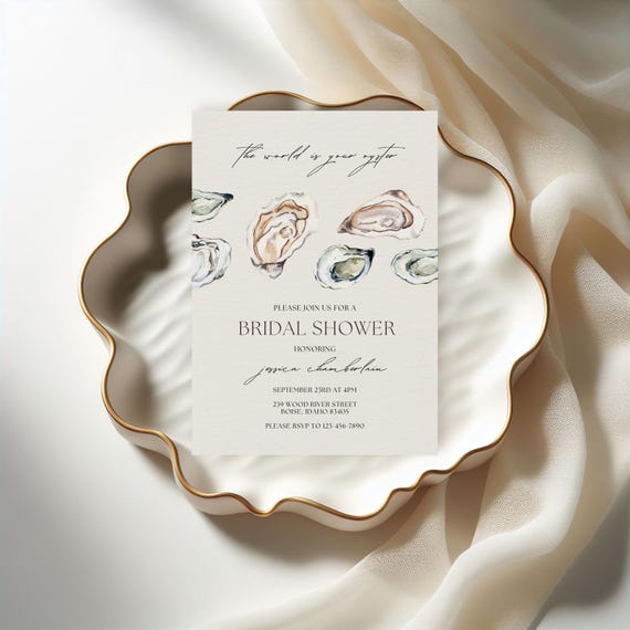 The World is Your Oyster | Bridal Shower Invitations | Printed & Shipped