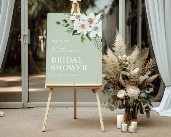 Fall Greenery Theme | Bridal Shower Welcome Sign | Printed & Shipped