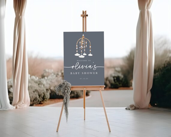 Modern Baby Shower Welcome Sign