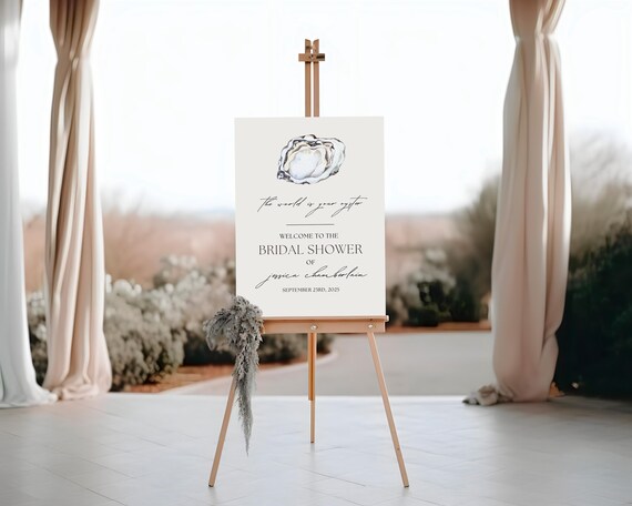 The World is Your Oyster | Bridal Shower Welcome Sign | Printed & Shipped