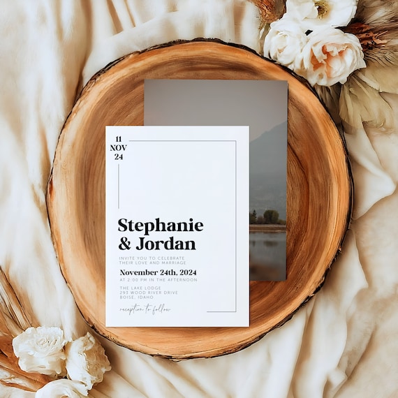 Contemporary Wedding Invitation | Printed & Shipped