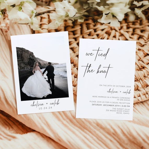 Minimal Personalized Elopement Announcement Cards | Printed & Shipped