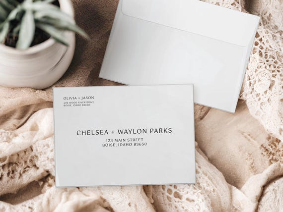 Whimsical Elopement Announcement Matching Envelopes | Addressed & Printed