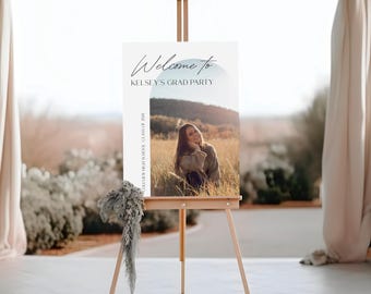 Professionally Printed | Elegant Graduation Party Welcome Sign
