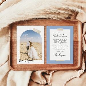 Eklektische personalisierte Elopement Ankündigungskarten | Druck & Versand