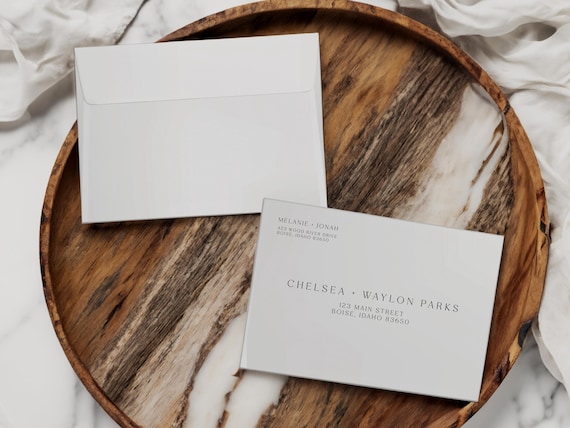 Romantic Elopement Announcement Matching Envelopes | Addressed & Printed
