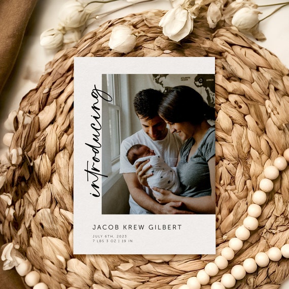 Stylish Birth Announcement | Printed & Shipped