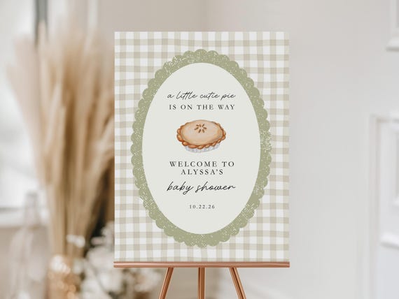 Little Cutie Pie | Baby Shower Welcome Sign | Printed & Shipped