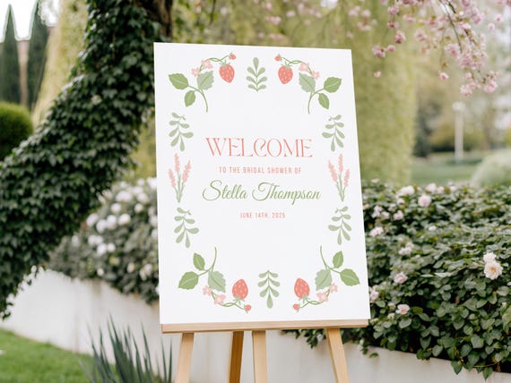 Professionally Printed | Love is Berry Sweet | Bridal Shower Welcome Sign