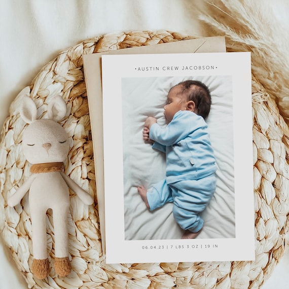 Simplistic Birth Announcement | Printed & Shipped
