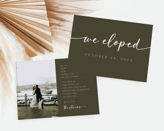 Artistic Elopement Announcement Cards | Printed & Shipped