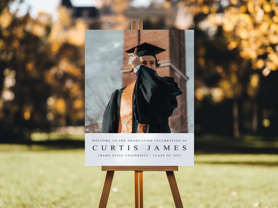 Professionally Printed | Modern Graduation Party Welcome Sign
