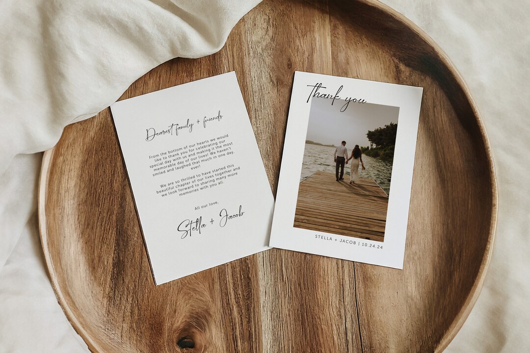 Simplistic Wedding Thank You Cards | Printed & Shipped - Etsy