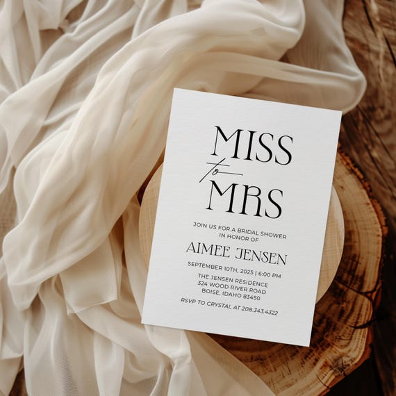Simplistic Elegant | Bridal Shower Invitations | Printed & Shipped