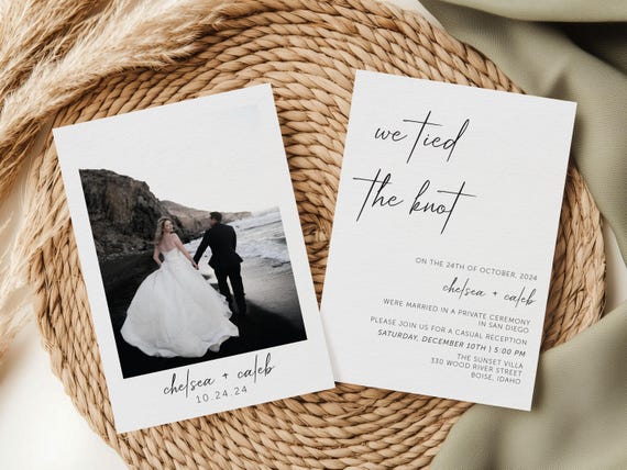Minimal Personalized Elopement Announcement Cards | Printed & Shipped