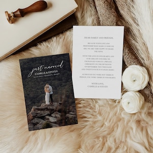 Schlichte personalisierte Elopement Ankündigungskarten | Druck & Versand