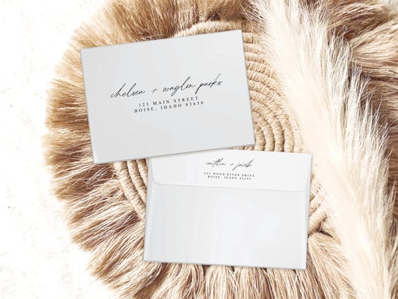 Modern Handwritten Style Elopement Announcement Matching Envelopes | Addressed & Printed