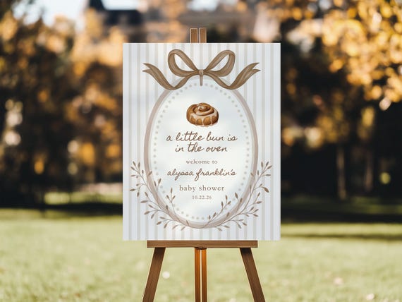 Bun in the Oven | Baby Shower Welcome Sign | Printed & Shipped