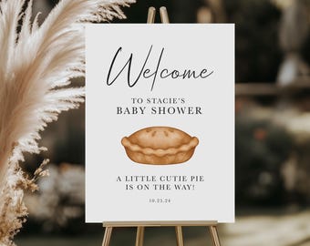 Cutie Pie Baby Shower Welcome Sign | Fall Pumpkin Theme | Printed Foamboard