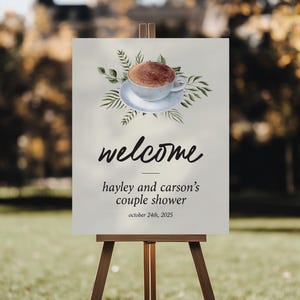 Cartel de bienvenida para despedida de soltera impreso profesionalmente / El amor se está gestando