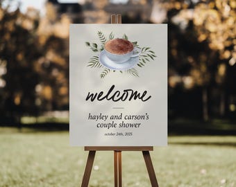 Professionally Printed | Love is Brewing | Bridal Shower Welcome Sign
