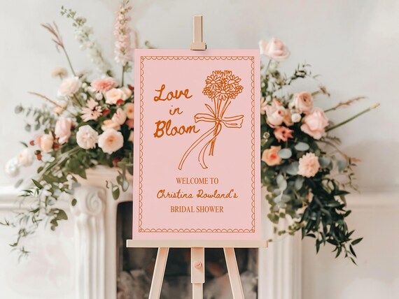 Love in Bloom | Bridal Shower Welcome Sign | Printed & Shipped