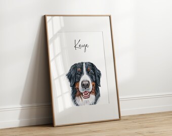 Custom Watercolor Pet Portrait | Printed & Shipped