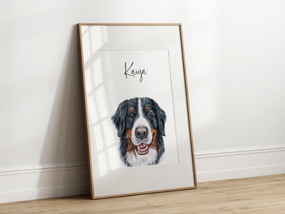 Custom Watercolor Pet Portrait | Printed & Shipped