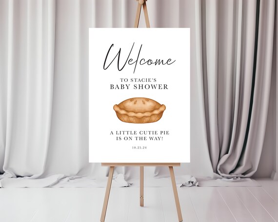 Cutie Pie Theme Baby Shower Welcome Sign | Printed & Shipped