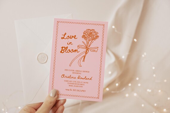 Love in Bloom | Bridal Shower Invitations | Printed & Shipped
