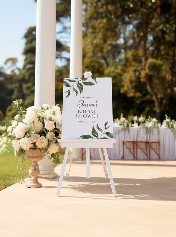 Greenery Bridal Shower Welcome Sign | Printed & Shipped