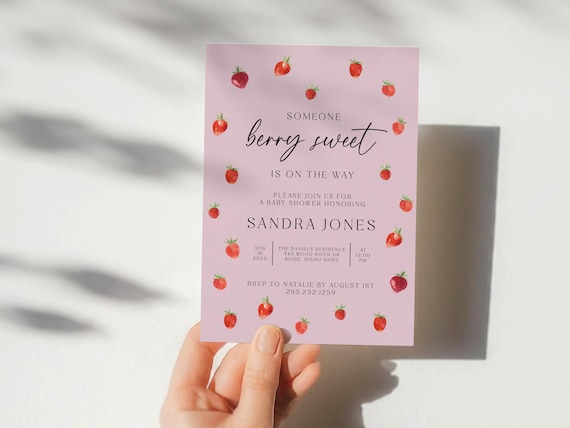 Berry Sweet Theme | Baby Shower Invitations