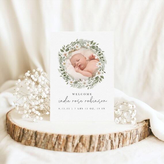 Beautiful Birth Announcement | Printed & Shipped