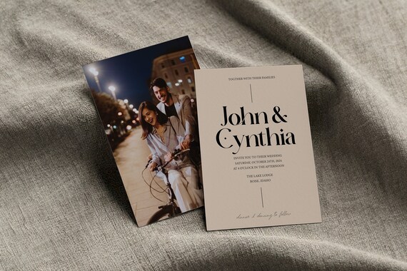Modern Wedding Invitation | Printed & Shipped