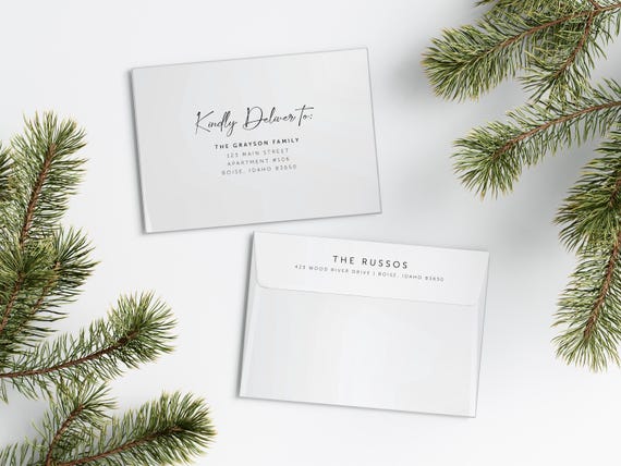 Radiant Christmas Card Envelopes | Addressed & Printed