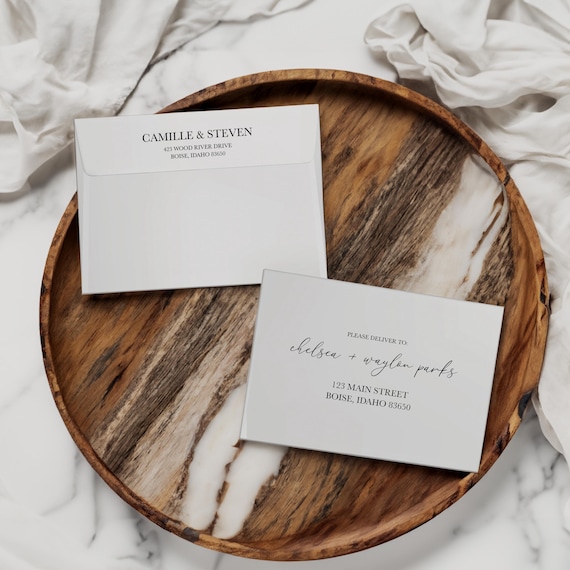 Simple Personalized Elopement Announcement Matching Envelopes | Addressed & Printed