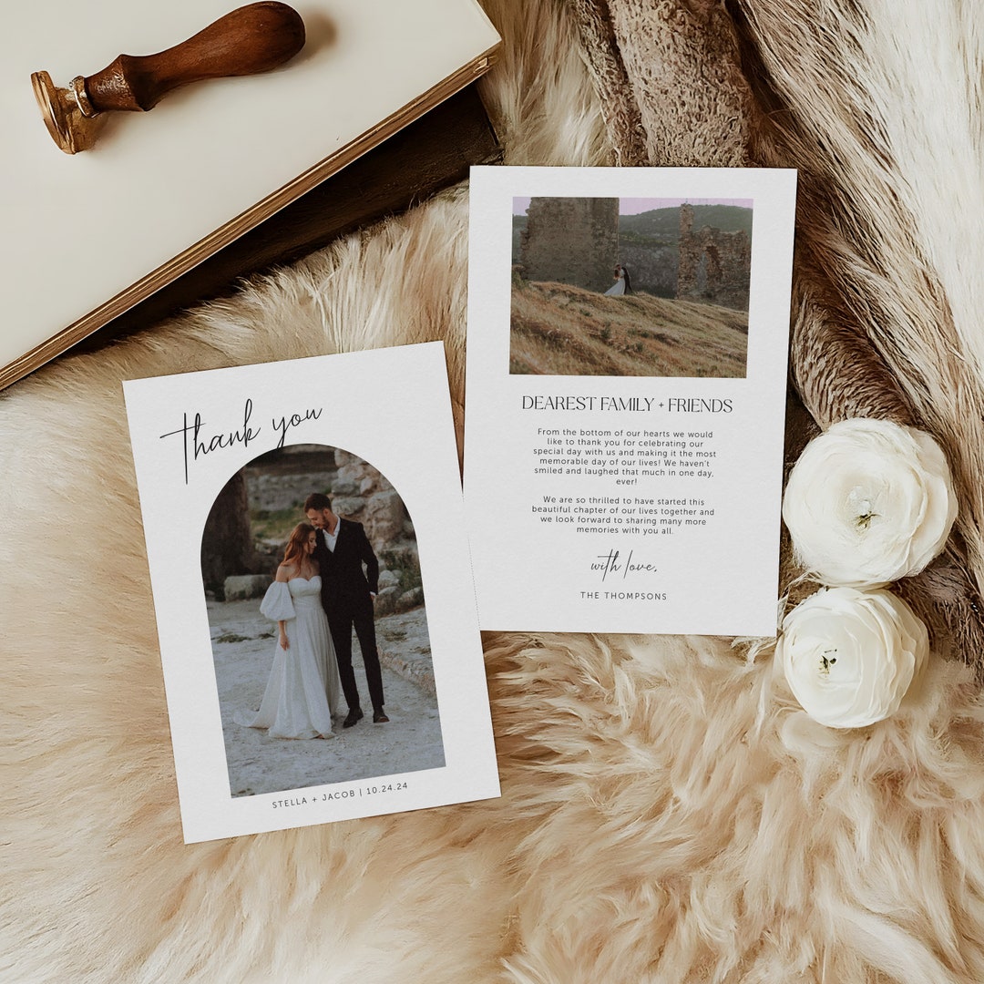 Simplistic Wedding Thank You Cards | Printed & Shipped - Etsy