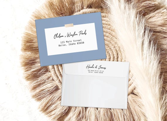 Eclectic Personalized Elopement Announcement Matching Envelopes | Addressed & Printed