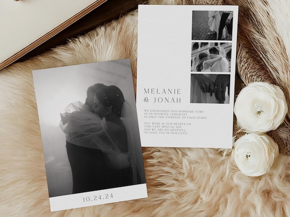 Romantic Elopement Announcement Cards | Printed & Shipped