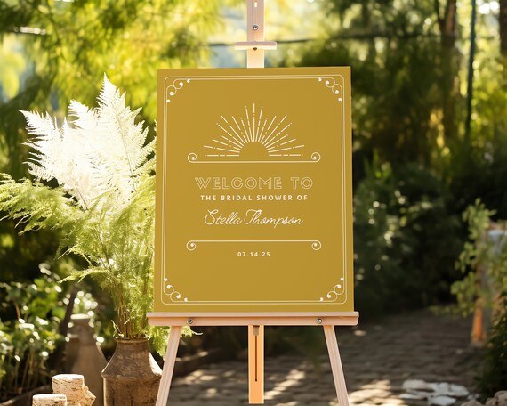 Here Comes the Sun | Bridal Shower Welcome Sign | Printed & Shipped