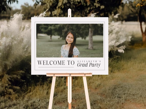 Professionally Printed | Sophisticated Graduation Party Welcome Sign