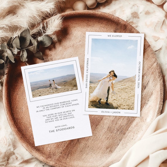 Whimsical Elopement Announcement Cards | Printed & Shipped