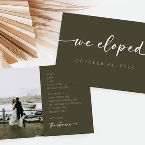 Artistic Elopement Announcement Cards | Printed & Shipped