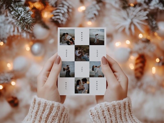 Modern Grid Christmas Cards | Printed & Shipped