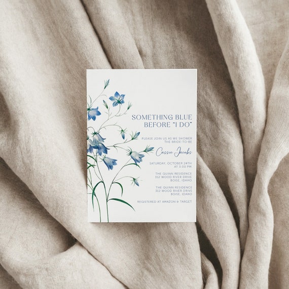 Something Blue Theme | Bridal Shower Invitations | Printed & Shipped